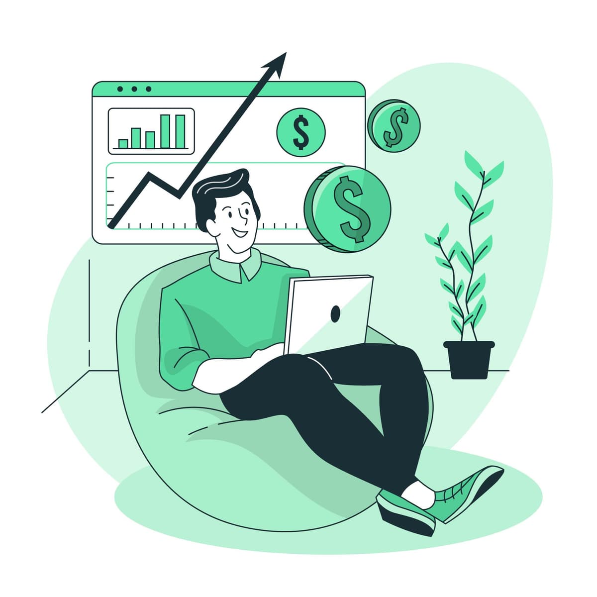 Graphic representing earning passive income